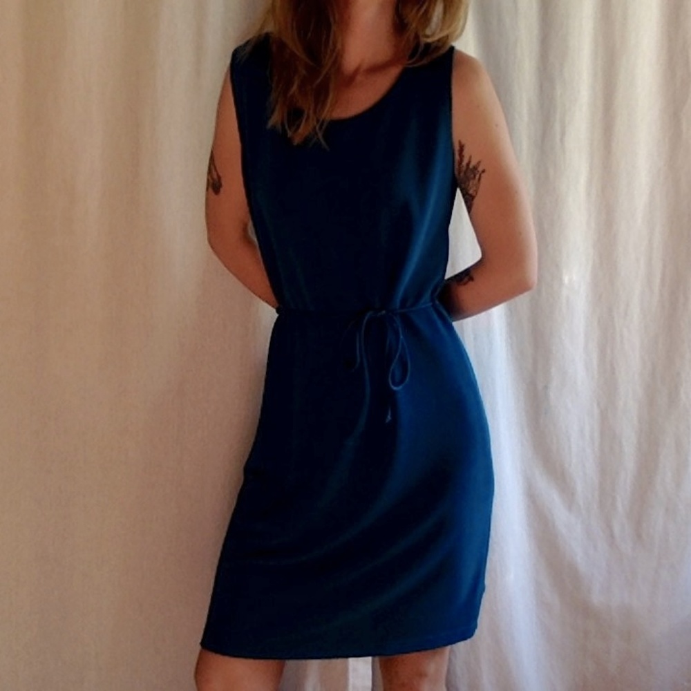 Teal Simple Blue Dress